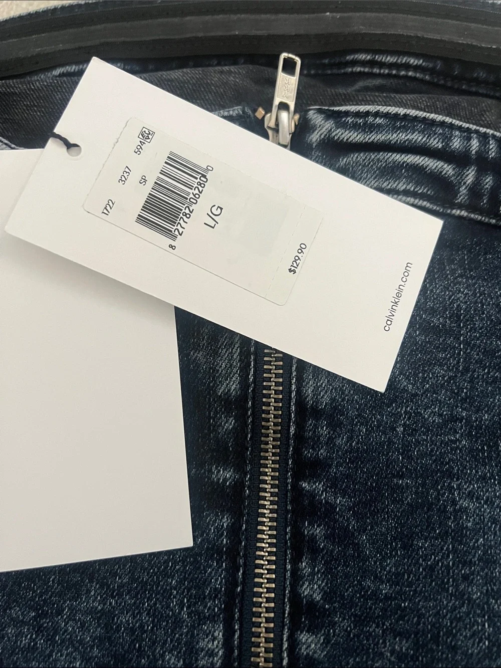 Calvin Klein Strapless Dark Indigo Denim Mini Dress